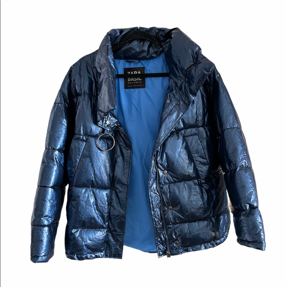 Blue Zara Basics Coat